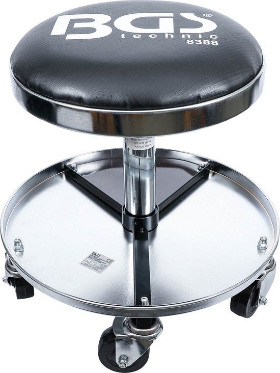 Werkplaatskruk met 5 wielen | Ø 360 mm - Zwart - 135 kg - 58 cm