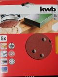 KWB schuurschijf Ø 150 mm - Korrel 120 - Klittenbandhechting - 5 stuks