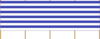 Gebro Windscherm gestreept wit/donkerblauw 3 x 1,5 meter