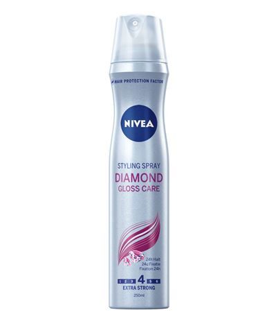 NIVEA Diamond Gloss Care Styling Spray - 250 ml - Hair Spray for Women - 24 Hour Hold