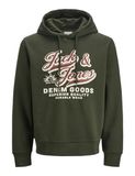 JACK&JONES JJELOGO SWEAT HOOD 2 COL 25/26 NOOS PLS Heren Hoodie Katoen Polyester Duffel Bag 6XL