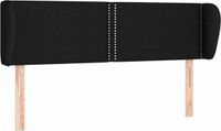vidaXL Hoofdbord met randen 147x23x78/88 cm stof zwart