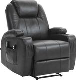CLP Hepler Fauteuil - Met massagefunctie - Verstelbare rugleuning met voetensteun - TV-fauteuil met warmtefunctie - bruin Kunstleer
