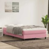 vidaXL Boxspring zonder matras fluweel roze 120x220 cm