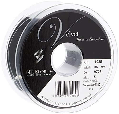 Berisfords Fluwelen lint - Zwart - 5m - 36mm breedte - 5024264524800