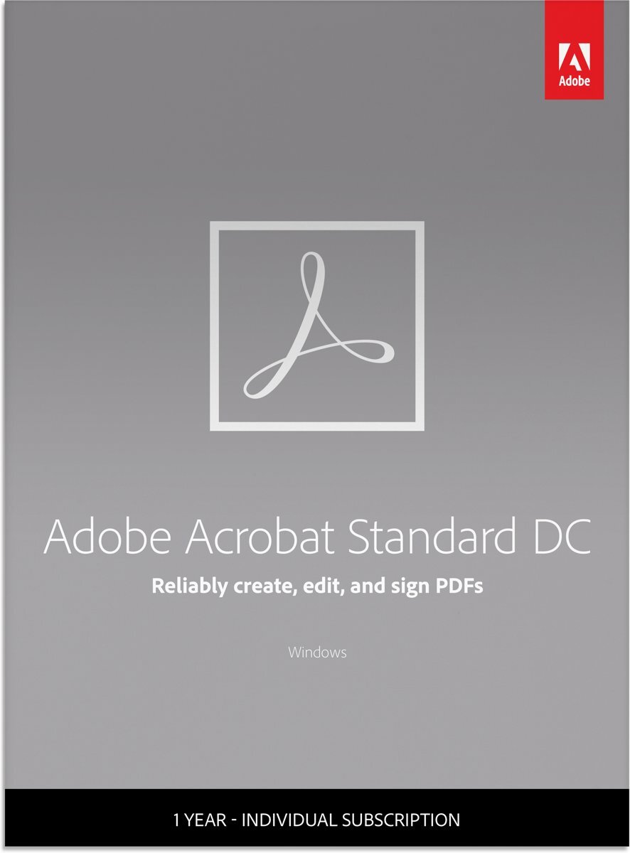 Adobe Acrobat Standard DC - 1 Apparaat - 1 Jaar - Multi Languages - Windows Download