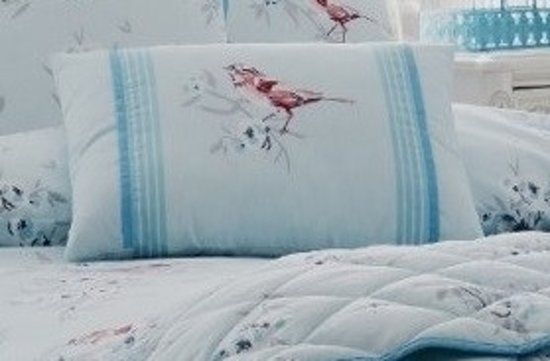 Decoware Sierkussen Little Bird - Blauw - Katoen - 30x50 cm