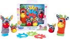 nee Playgro Cadeauset met rammelaars van junglevriendjes, cadeauset, 7 stuks, rammelaars voor polsjes en voetjes, vanaf 0 maanden, veelkleurig, 40190