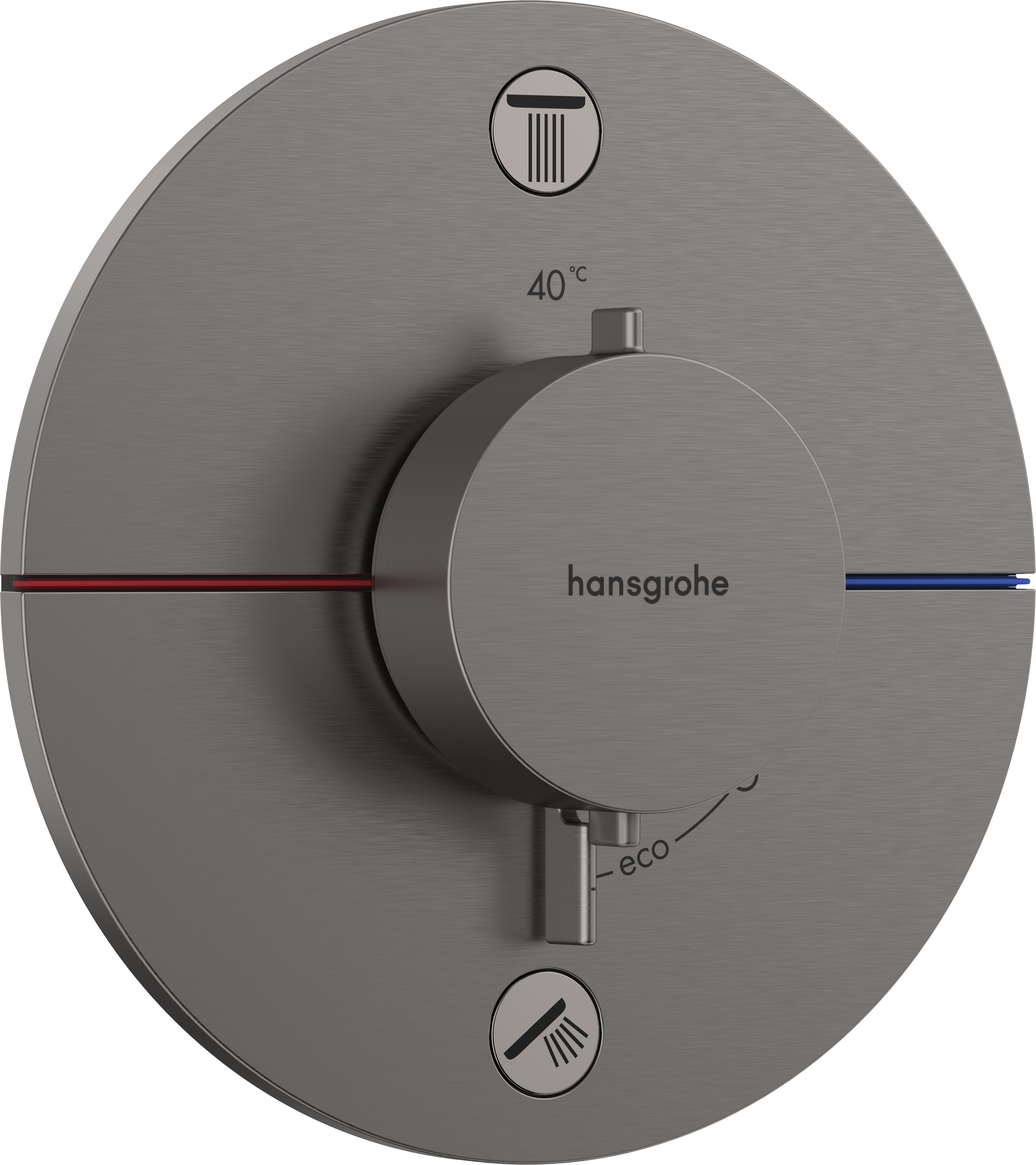 Hansgrohe Showerselect Comfort S inbouw thermostaat 2 uitgangen brushed black chrome