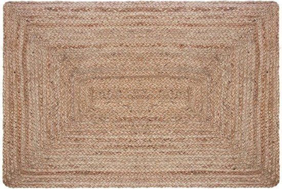 MISOU Jute Vloerkleed - Rechthoek - Geweven - Vintage - Beige - 60 x 90 cm