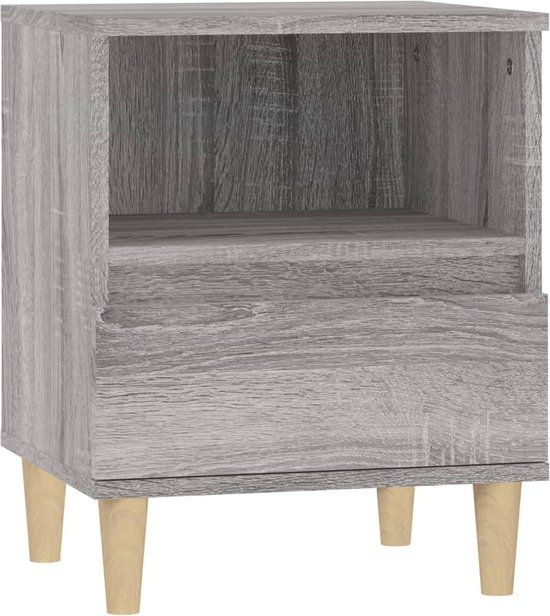 vidaXL Nachtkastje 40x35x50 cm grijs sonoma eikenkleurig