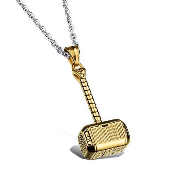 Mendes Jewels kettinghanger Hammer Of Thor Goudkleurig