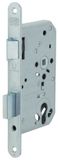 Nemef Serrure de porte - arrondi - 24 x 235 mm - acier zingué - entraxe 65 mm - PC 72 - Din gauche