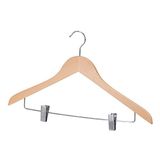 García de Pou 165.45 - Hangers met Clips 43,5X1,2X27 Cm Naturel Hout - 6 stuks