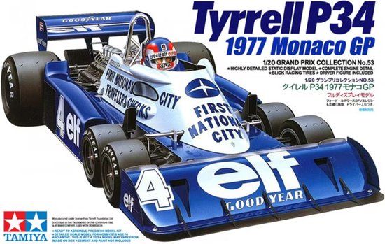Tamiya Tyrrell P34 Six Wheeler Monaco GP77 Auto (bouwpakket) 1:20