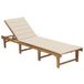 Acacia Bois Massif Lit de Jardin Pliant Avec Coussin