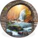 WallCircle - Cercle mural - Cascade - Automne - Paysage - Aluminium - Dibond - ⌀ 140 cm - Intérieur et extérieur