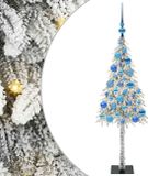 vidaXL Kerstboom met 150 LED-lampjes, wit, 120 cm, PE en Staal