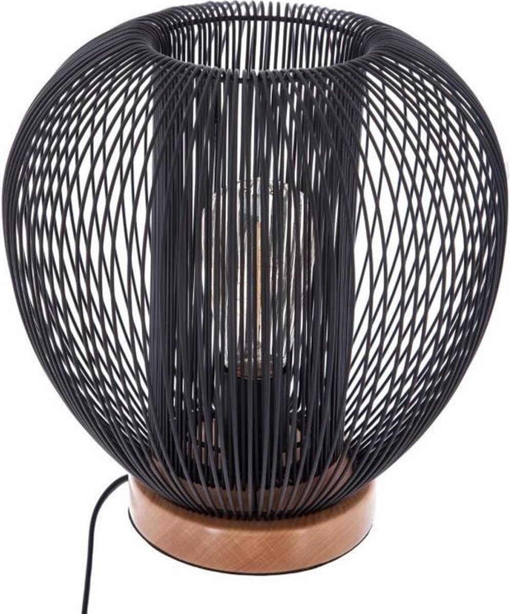 Anders Bedrade lamp - E27 - 40 W - H. 27,5 cm - Zwart