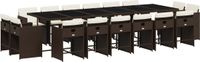 vidaXL 17-delige Tuinset met Kussens Poly Rattan Bruin