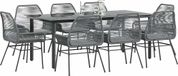 Maison Exclusive - Ensemble de jardin, 9 pièces, avec coussins, gris, en polyrotin tressé, avec plateau en verre