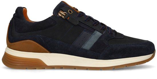 No Stress Heren Donkerblauwe Nubuck Sneakers Maat 43
