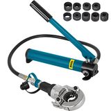 VEVOR Hydraulische tang met 9 afneembare matrijzen, 360 graden draaibaar, tangscheider met drukkracht 6 T, hydraulische krimpmachine geschikt voor V/TH-vormige armaturen van 12-28 mm/16-32 mm