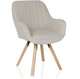 hjh LIVING SCANDI SOFT gestoffeerde stoel crème
