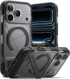 Ringke UX Magnetic - Hoesje Geschikt voor Apple iPhone 17 Pro - Compatibel met MagSafe - Rugged Back Cover met Standaard - Smoke Zwart