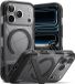 Ringke UX Magnetic - Hoesje Geschikt voor Apple iPhone 17 Pro - Compatibel met MagSafe - Rugged Back Cover met Standaard - Smoke Zwart