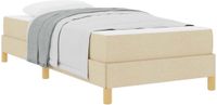 vidaXL Boxspringbed met matras, crème kleur, 90 x 190 cm, gestoffeerd
