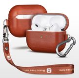 Housse en cuir pour AirPods Pro avec dragonne