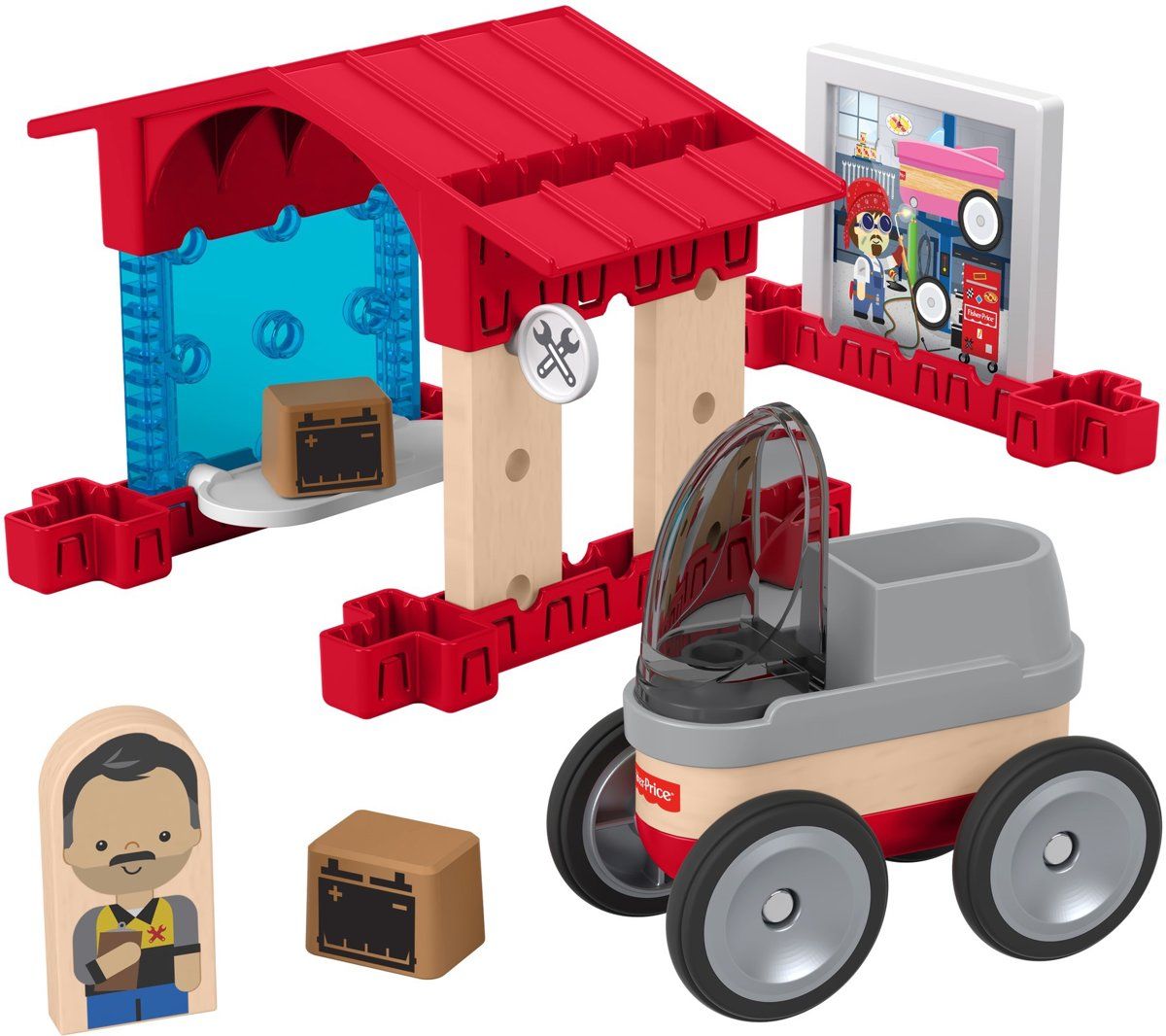 Fisher-Price Wonderbaarlijke Arbeidersgarage - 2019 - Hout - Multi Color - 0887961845358