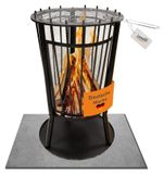 Merkloos Vuurkorf met Grillrooster voor Buiten - Robuust Design