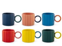 H&H Delight Set van 6 theekopjes, 250 ml, verschillende kleuren, vaatwasmachinebestendig, magnetronbestendig, elegant en stijlvol design