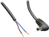 BKL DC plug (m) haaks 5,5 x 2,5mm stroomkabel met open einde - max. 7A / zwart - 1 meter