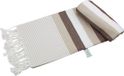 Arowell Honeycomb Banded Pestemal - Fouta - Serviette de hammam - Serviette de hammam - Brun - 180 x 100 cm