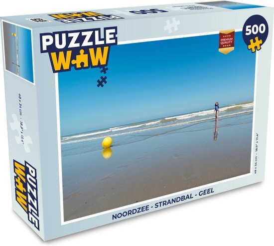 MuchoWow Puzzel Noordzee - Strandbal - Geel - Legpuzzel - Puzzel 500 stukjes