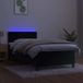 Maison Exclusive - Lit boxspring avec matelas et éclairage LED, noir, 80 x 200 cm, velours