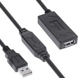 InLine Actieve USB-A Verlengkabel | 25 meter | Zwart