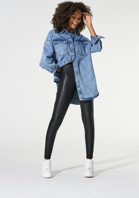 ONLY Cool Coated Dames Legging - Zwart - Maat XS