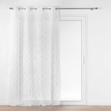 douceur d'intérieur, Gordijn met ogen (140 x 240 cm) Felicia zilver, gezandstraald voile, geborduurd metallic