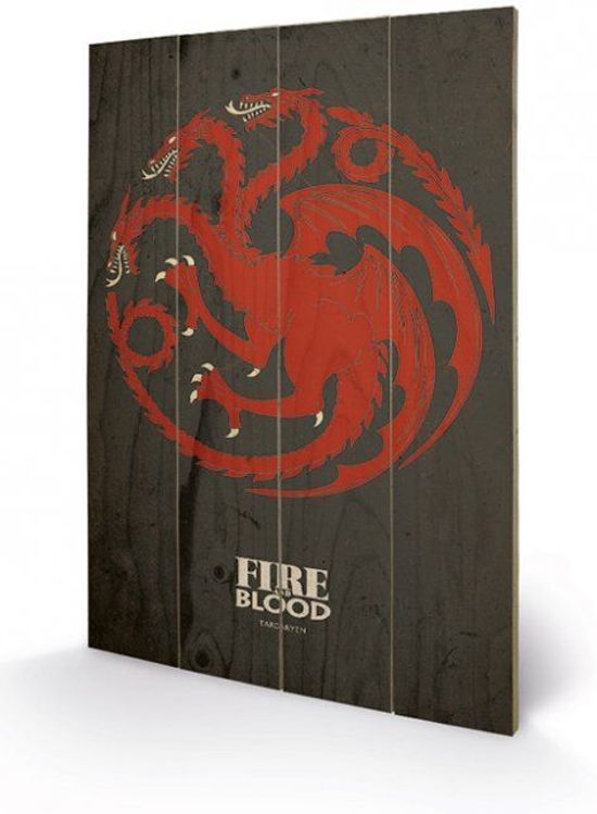 Merchandising GAME OF THRONES - Printing on wood 40X59 - Targaryen