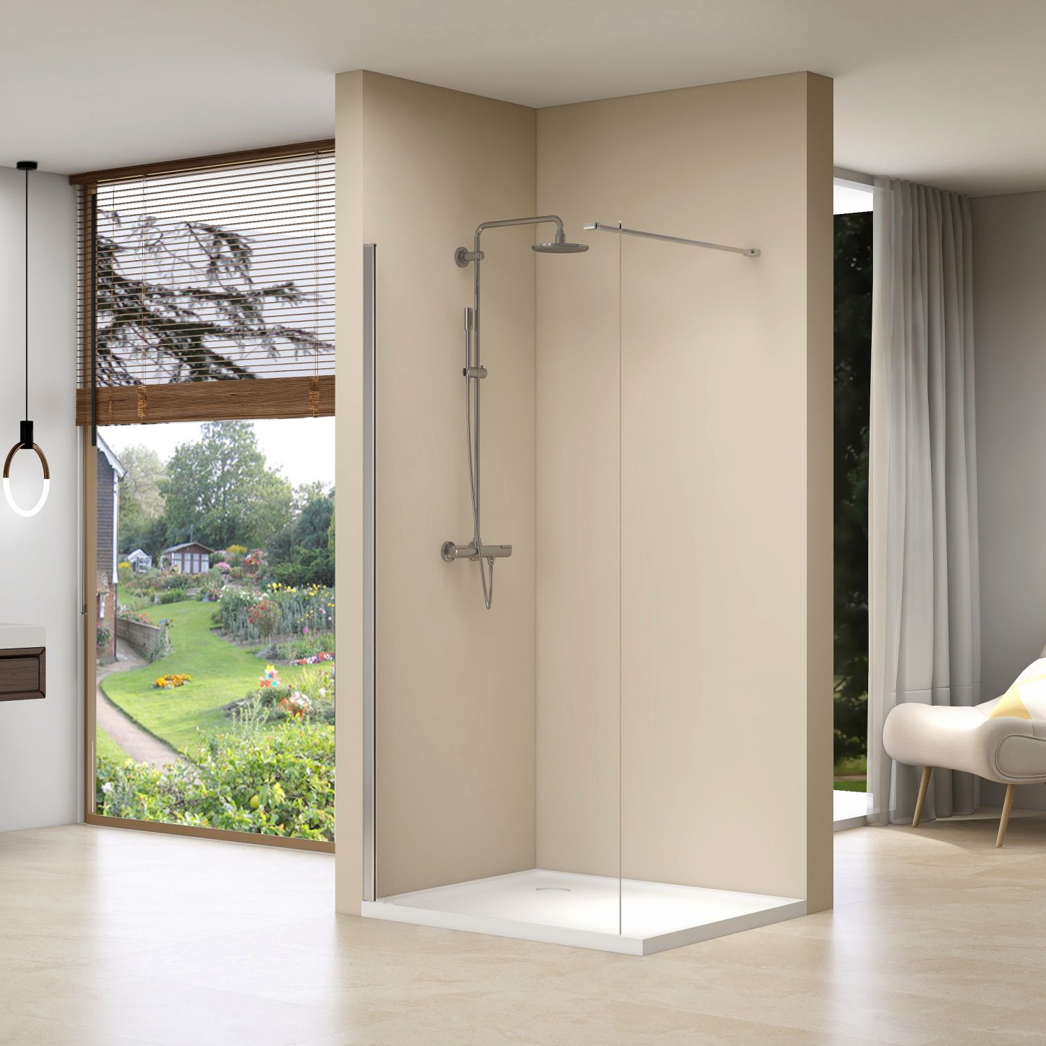van Rijn Inloopdouche st01 110x200 cm helder glas 8 mm rvs