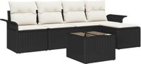 vidaXL Buitensofa 5 zitplaatsen Zwart polyrattan