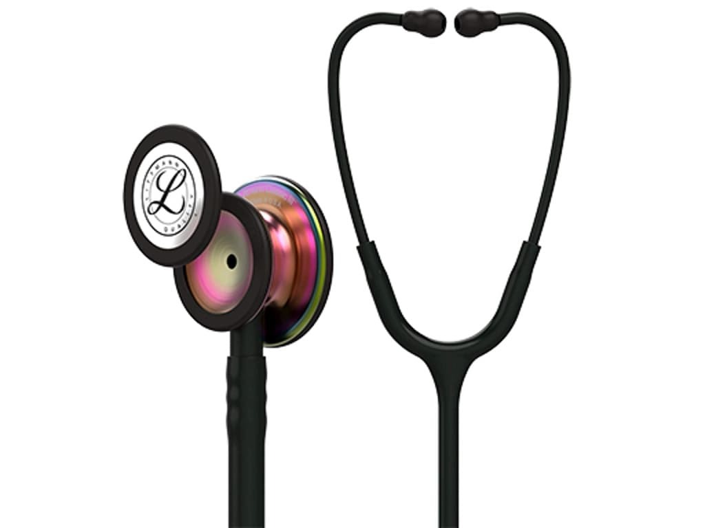 Littmann Classic III Special Edition stethoscoop (zwart met regenboog borststuk)