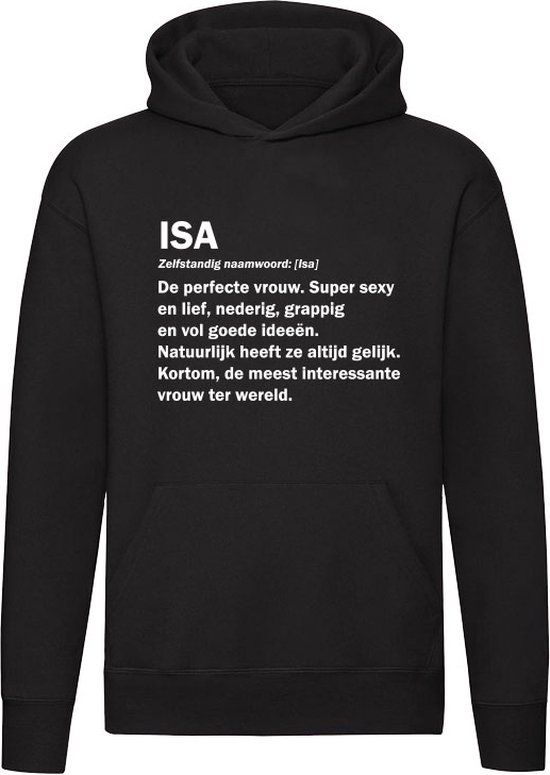 Sol's Isa Grappige Hoodie | Zwart | Unisex | Katoen