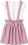 Vertbaudet Set - 2 delig - t-shirt - rok - strepen - katoengaas