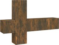 vidaXL 3-delige Tv-meubelset bewerkt hout gerookt eikenkleurig