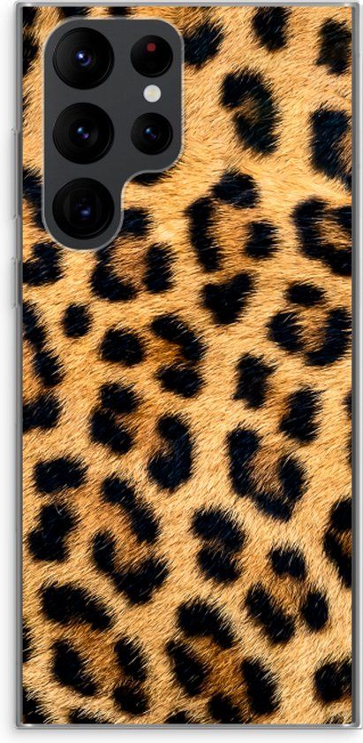 Case Company® - Samsung Galaxy S22 Ultra Hoesje - Luipaard - Soft Cover